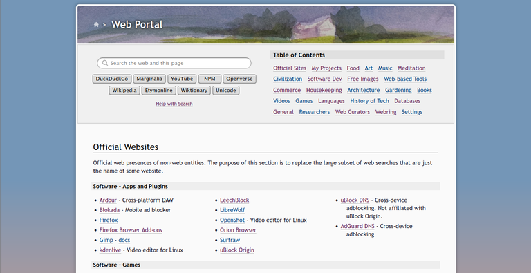 a screenshot of the Web Portal