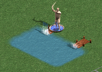 a one way ferry, with a Pool of Power on top of one entrance